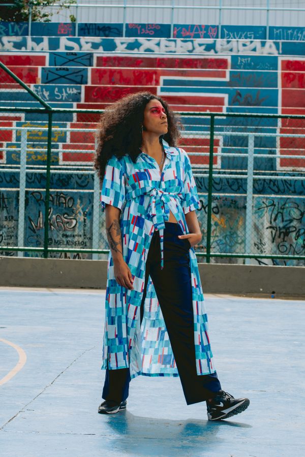 Chemise midi manga curta