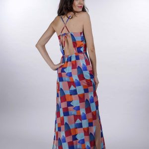 Vestido longo de alça regulável
