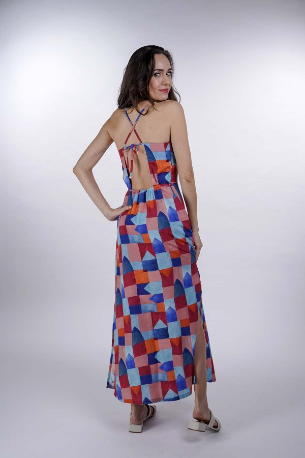 Vestido longo de alça regulável